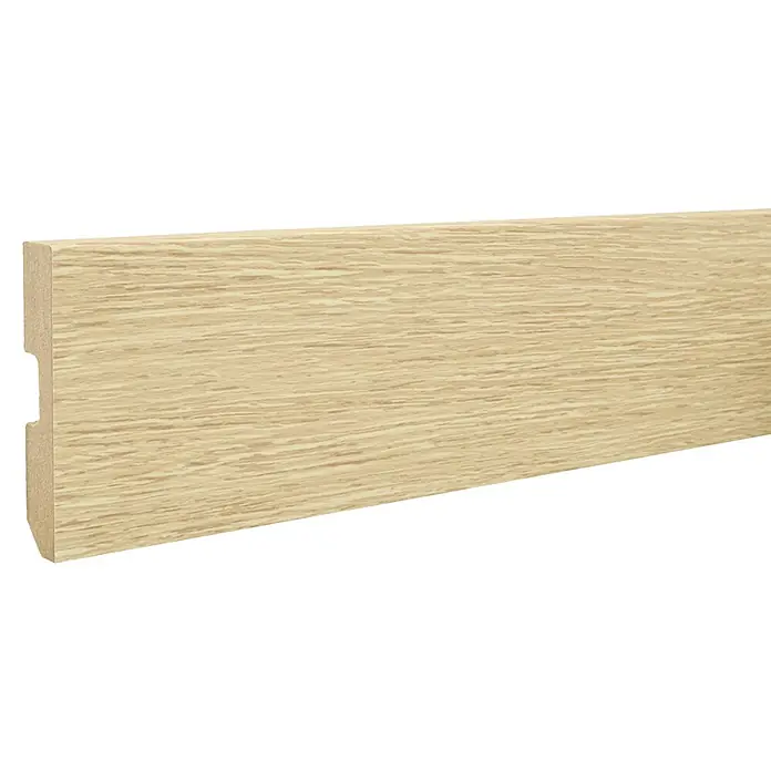 LOGOCLIC Zócalo Pure Oak - 2,2 m x 15 mm x 80 mm - Primer plano