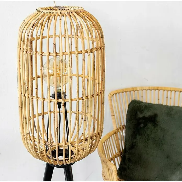 Van der Leeden Staande lamp - Hoogte: 140 cm, Naturel, E27 - Close-up