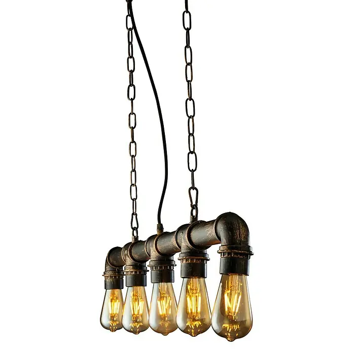 Cristal Record Lámpara colgante Bular - 60 W, L x An x Al: 18 x 87 x 99 cm, Color latón viejo, E27 - Vista angular
