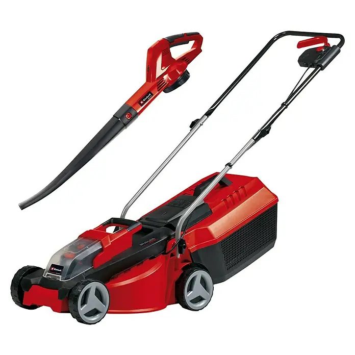 Einhell Power X-Change Maschinen-Set GE-CM 30/18 Li Rasenmäher mit Laubbläser - 1 Akku, 3 Ah, Ladedauer: 1 h - Diagonale Ansicht