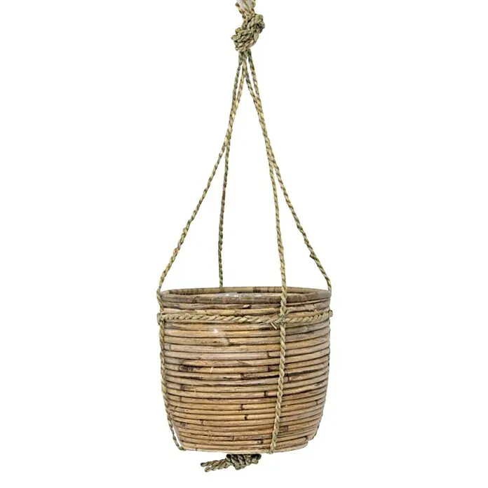 Van der Leeden Plantenpot - Naturel, Ø x h: 18 x 16 cm, Hangend - Vooraanzicht