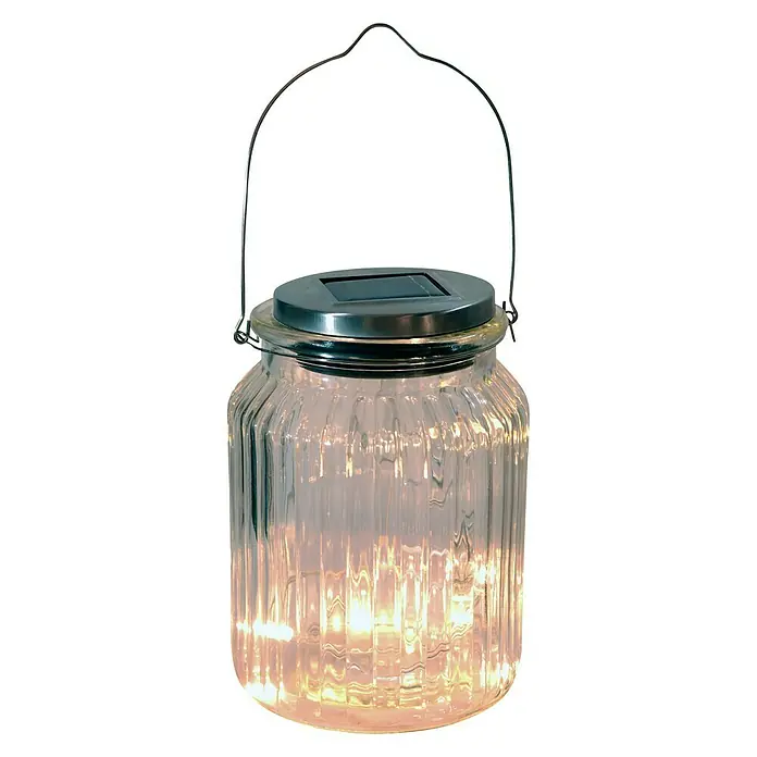 BAUHAUS Solarglas - Lichterkette, IP44, Anzahl LED: 12 Stk., Lichtfarbe: Warmweiß - Vorderansicht