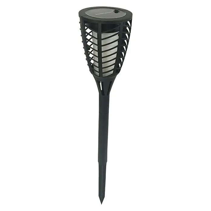 BAUHAUS Napelemes földi tüske Flame fáklya - LED, Fekete, Magasság: 76 cm - Elülső nézet