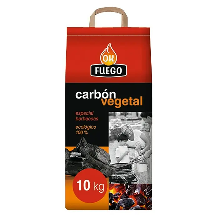Ok Fuego Carbón vegetal 100% ecológico - 10 kg - Vista frontal