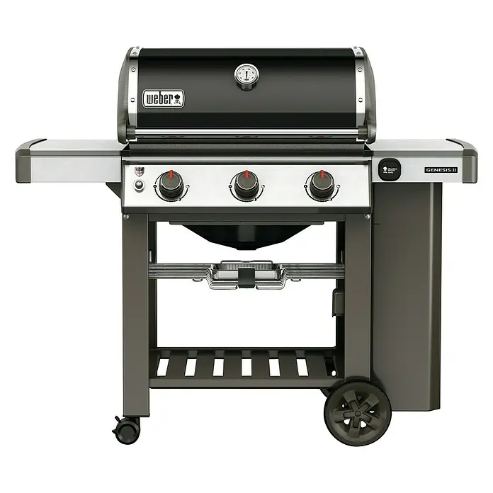 Weber Barbacoa de gas Genesis II E-310 GBS - Número de quemadores: 3, Superficie parrilla: 68 x 48 cm, 12,8 kW, Negro/Plateado