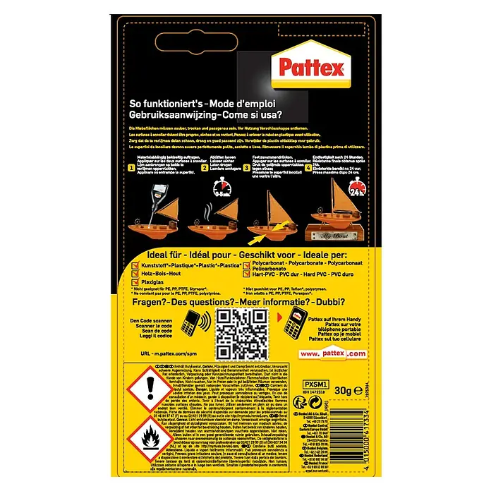 Pattex Spezialkleber Modellbau - 30 g - Rückansicht