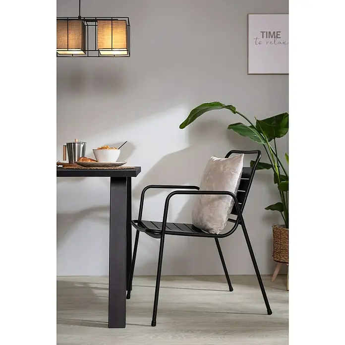Sunfun Melina Stapelsessel - L x B x H: 64,5 x 56,5 x 84 cm, Schwarz - Stimmungsaufnahme