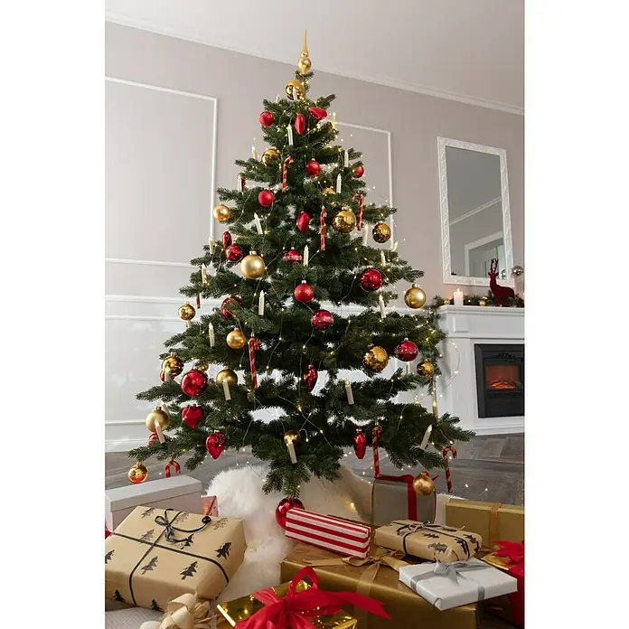 Christbaumkugel-Mix - Gold, Kunststoff, Durchmesser: 4 cm - 6 cm, 50 Stk. - Stimmungsaufnahme