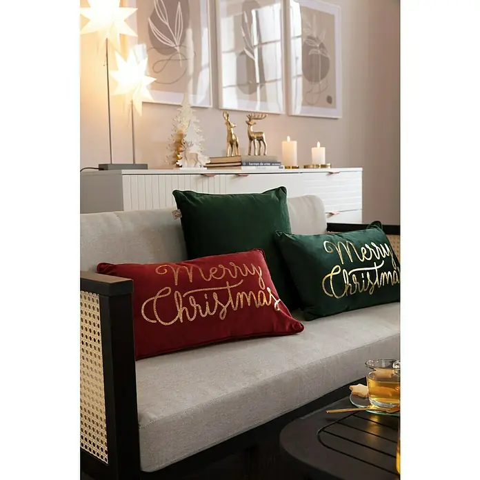 Kissen Weihnachten - Mountain View, 50 x 30 cm, 100 % Polyester - Stimmungsaufnahme
