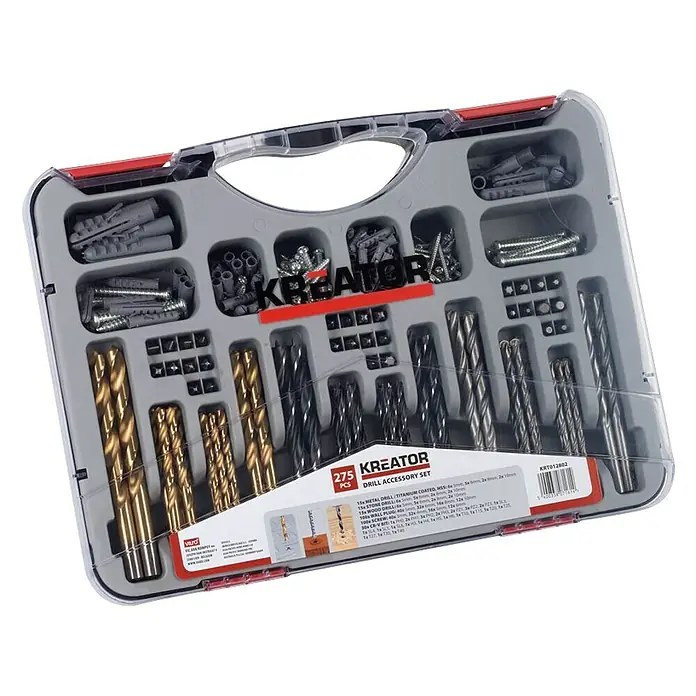 Kreator Borenset met accessoires - 275 -delig - Diagonaal zicht