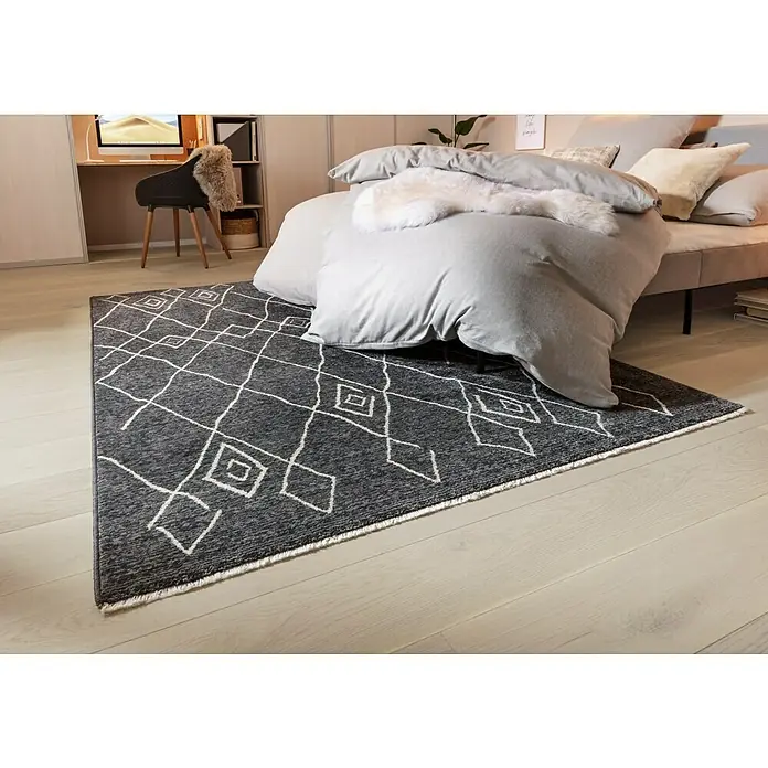 Kurzflorteppich Agadir - Graphit, 230 x 160 cm, 100% Polypropylen (Flor) - Stimmungsaufnahme