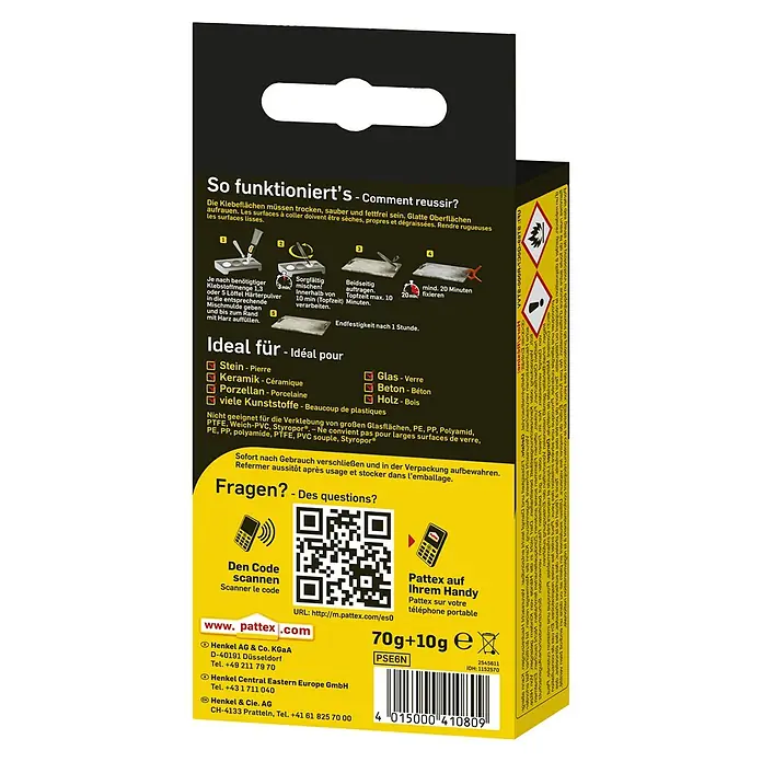 Pattex 2K-Acrylatkleber Stabilit Express - 80 g - Rückansicht