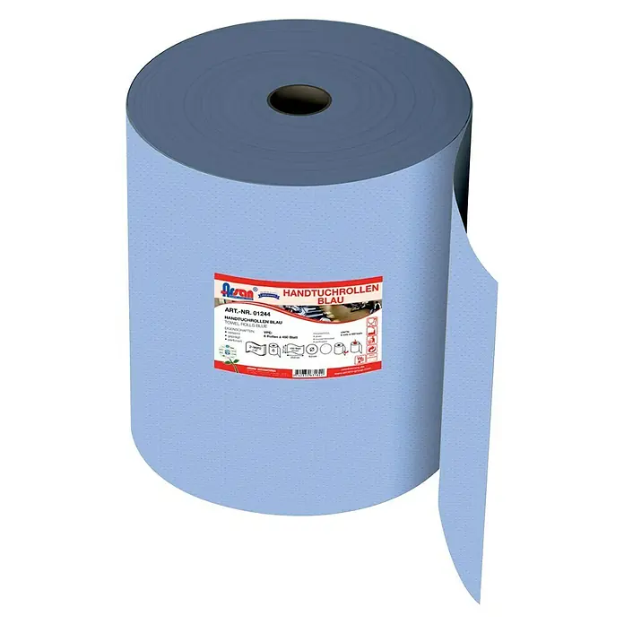 Putztuchrolle Premium - 6 Stk., Anzahl Lagen: 2 Stk., Maße Tuch: 23 x 19,7 cm, Blau - Vorderansicht