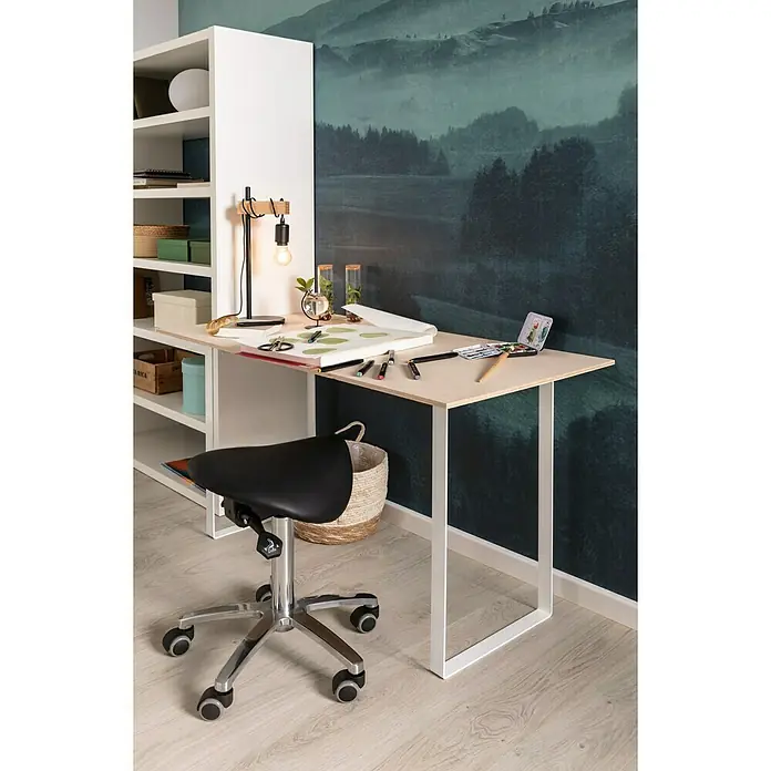 Tischbein Strong - L x B x H: 40 x 385 x 710 mm, Traglast: 250 kg, Weiß - Stimmungsaufnahme