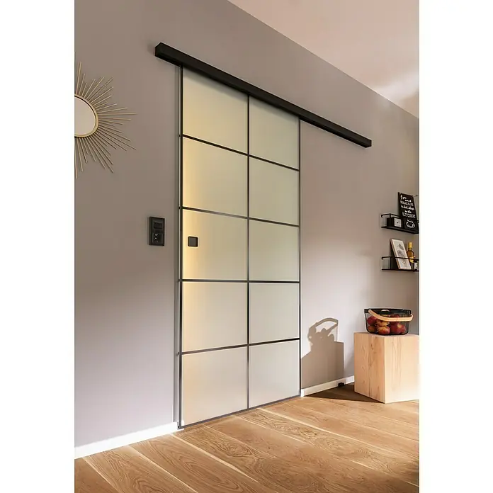 Diamond Doors Black Edition Schiebetür-Komplettset Loft - 935 x 2.058 mm, Einscheibensicherheitsglas (ESG) - Stimmungsaufnahme