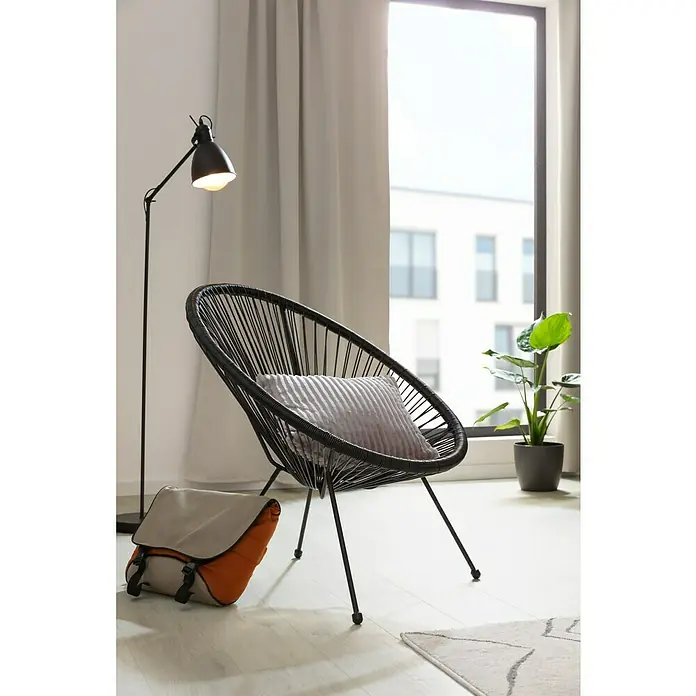 Gartensessel Relax - L x B x H: 73 x 76 x 89 cm, Kunststoff, Schwarz - Stimmungsaufnahme
