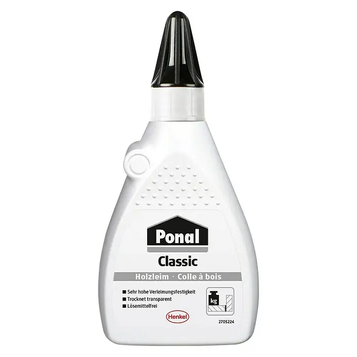 Ponal Holzleim Classic - 120 g, Lösemittelfrei, Transparent (getrocknet) - Vorderansicht