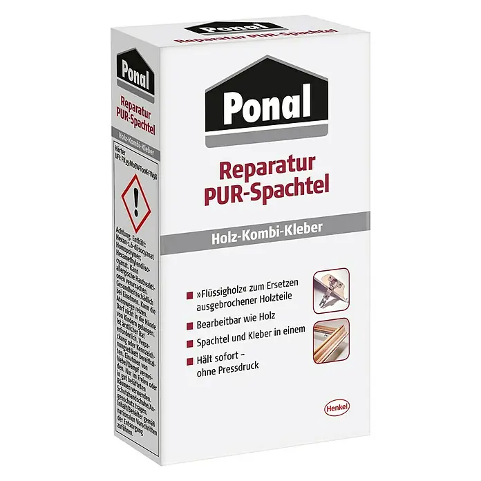 Ponal Reparatur-PUR-Spachtel - 177 g, Gebrauchsfertig, Fichte hell - Vorderansicht