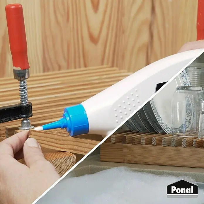 Ponal Holzleim Wasserfest - 550 g, Lösemittelfrei, Transparent (getrocknet) - Anwendungsbeispiel