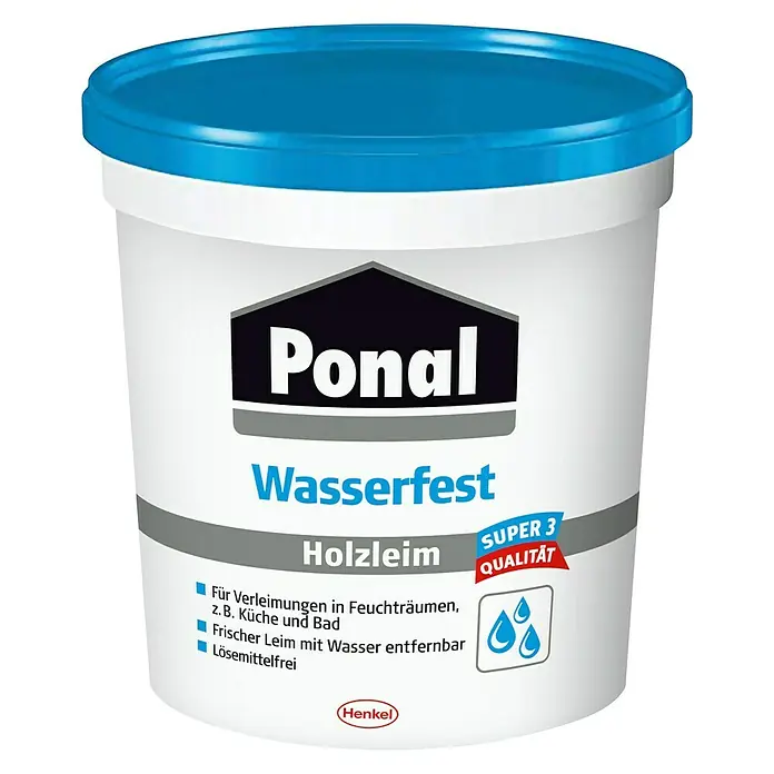 Ponal Holzleim Wasserfest - 760 g, Lösemittelfrei, Transparent (getrocknet) - Vorderansicht