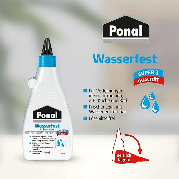 Ponal Holzleim Wasserfest - 550 g, Lösemittelfrei, Transparent (getrocknet) - Informationsansicht