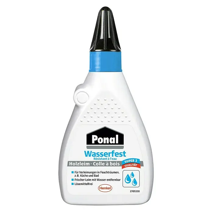 Ponal Holzleim Wasserfest - 120 g, Lösemittelfrei, Transparent (getrocknet) - Vorderansicht