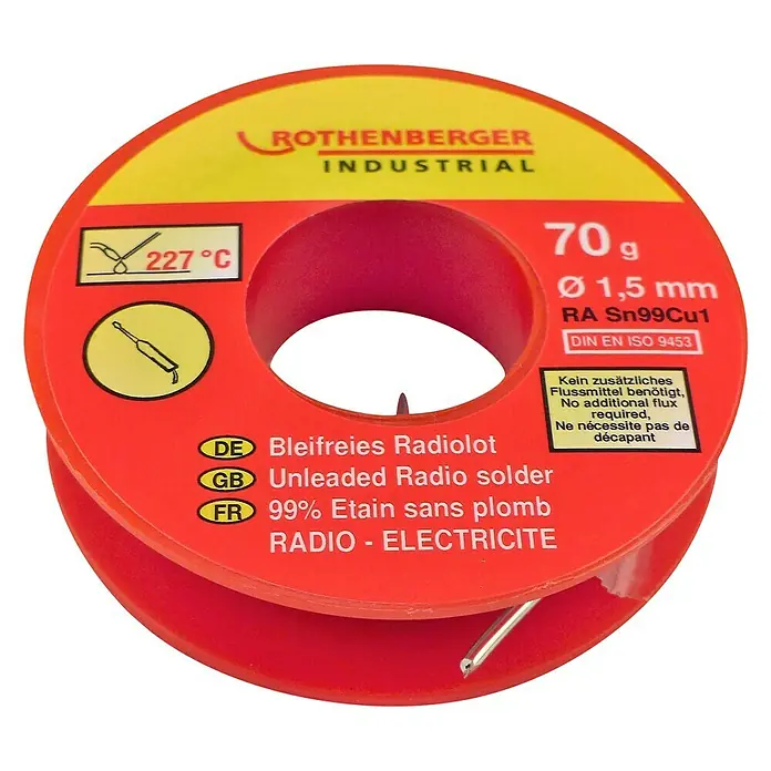 Rothenberger Industrial Žica za lemljene - Promjer: 1,5 mm, 70 g - Pogled sprijeda