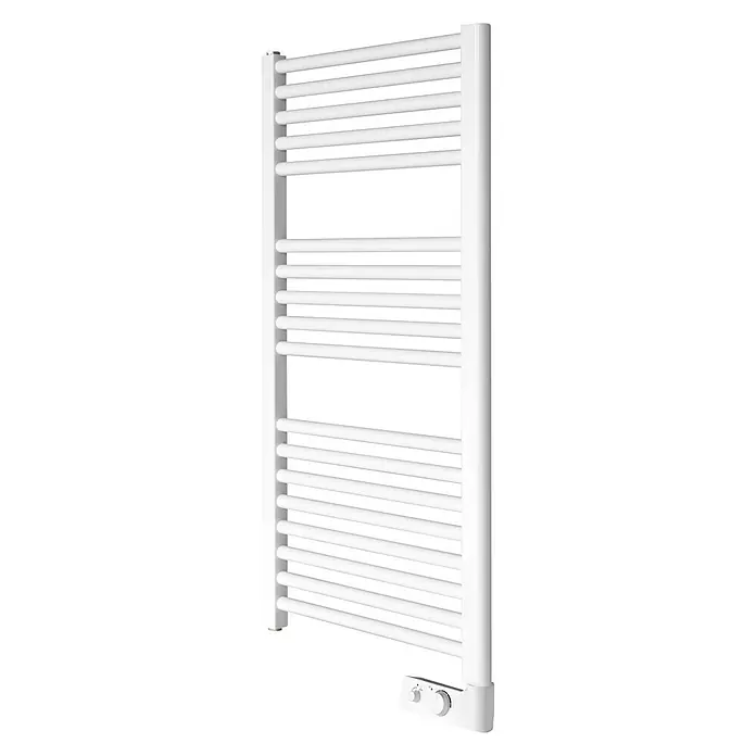 Radiador toallero eléctrico - An x Al: 48 x 99,6 cm, 500 W, Blanco - Vista angular