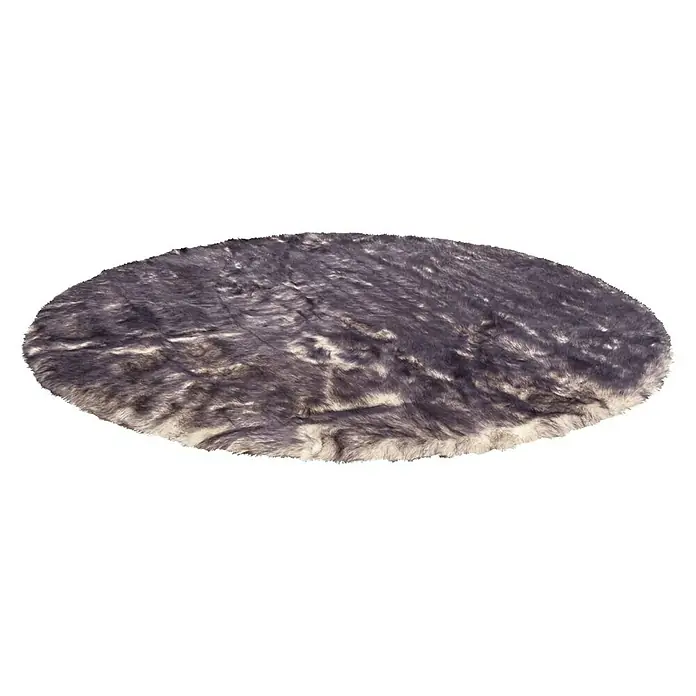 Kayoom Teppich Crown - Weiß/Petrol, Durchmesser: 160 cm, 100 % Polyester, Rund - Diagonale Ansicht