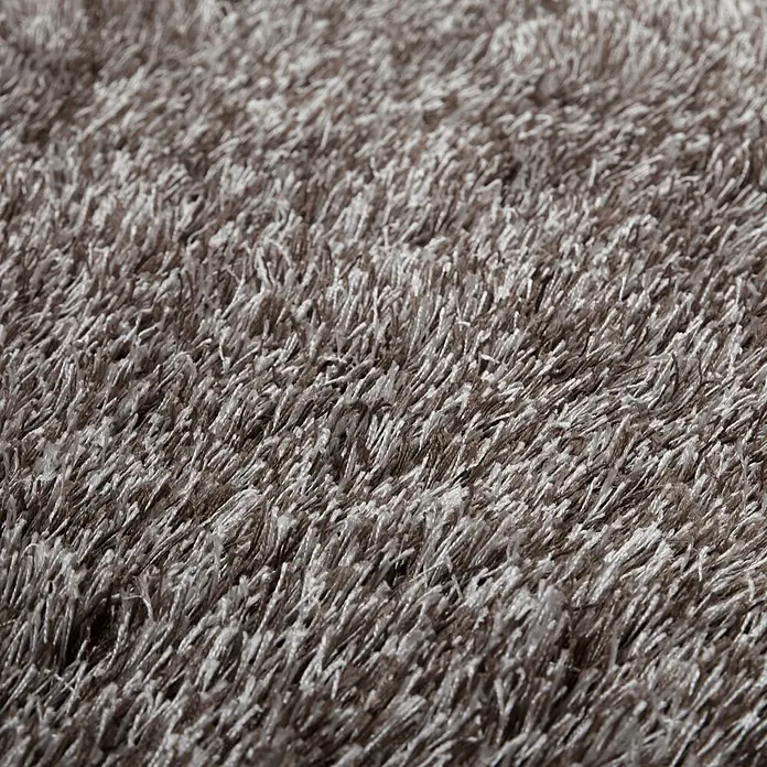 Kayoom Hochflorteppich Diamond - Champagner, Durchmesser: 120 cm, 100 % Polyester - Detailaufnahme
