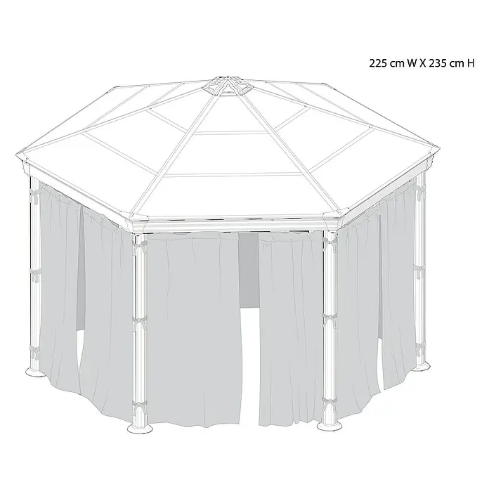 Palram – Canopia Pavillon-Seitenwände - Passend für: Palram Pavillon Roma - Informationsansicht