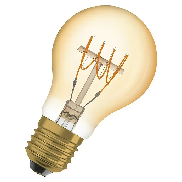 Osram LED-Leuchtmittel True Filament Classic A - E27, 5,9 W, 550 lm, 2 Stk., Gold - Diagonale Ansicht