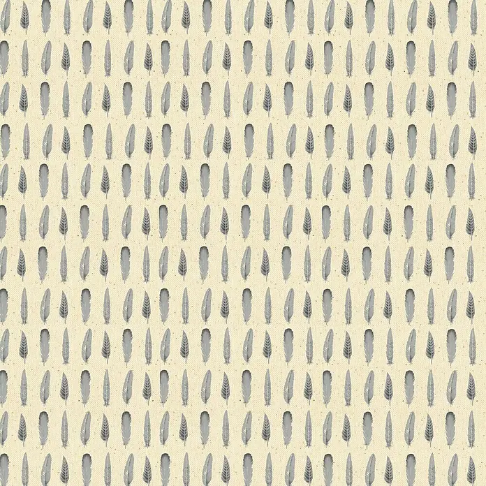 Mantel para mesa a metros Textile Plumas - Ancho: 140 cm, Gris