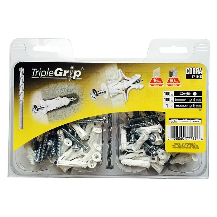 Cobra Univerzalne tiple TripleGrip - Polietilen, 100 kom, S rubom - Pogled sprijeda