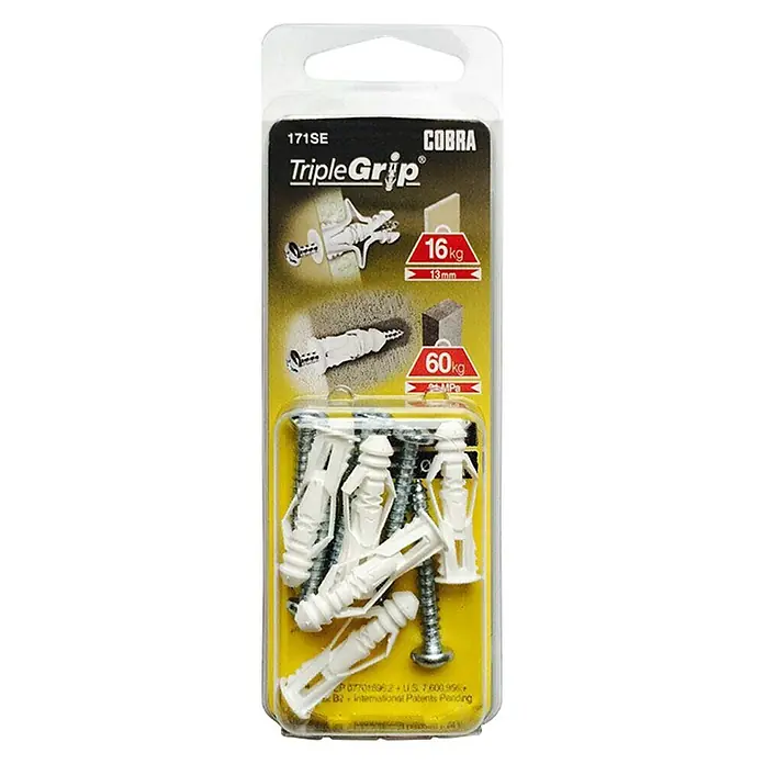 Cobra Univerzalne tiple TripleGrip - Polietilen, 5 kom, S rubom - Pogled sprijeda