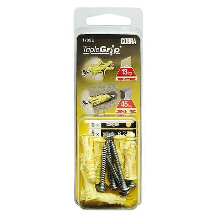 Cobra Univerzalne tiple TripleGrip - Polietilen, 6 kom - Pogled sprijeda