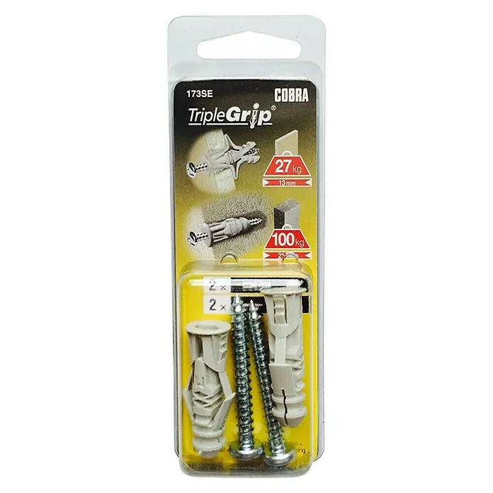 Cobra Univerzalne tiple TripleGrip - Polietilen, 2 kom, S rubom - Pogled sprijeda