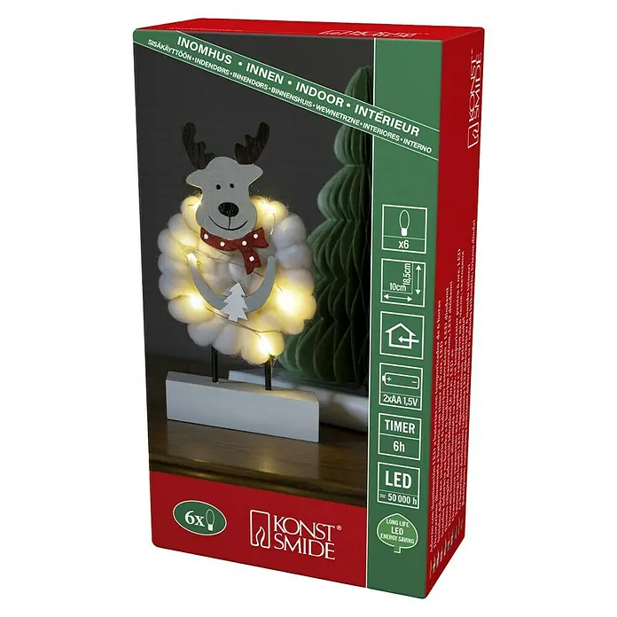 Konstsmide Led-kerstverlichting Eland - l x b x h: 10 x 10 x 18,5 cm - Diagonaal zicht