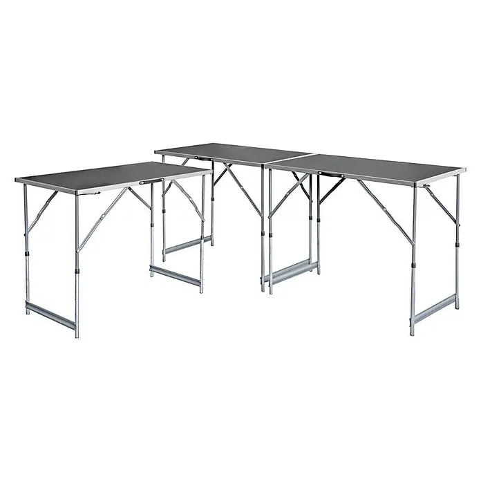 Mehrzwecktisch Eco Alu-Trio - L x B: 3 m x 60 cm, MDF laminiert - Diagonale Ansicht