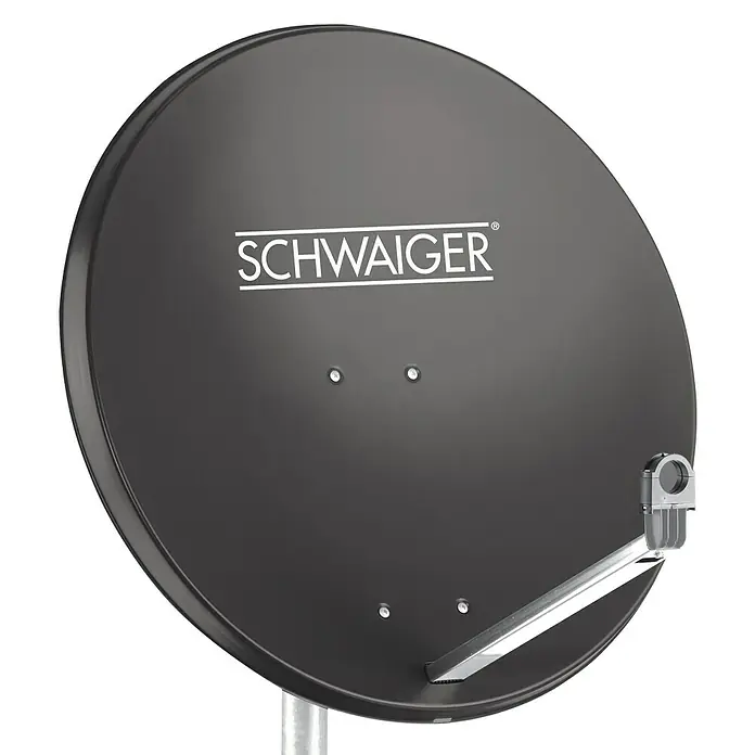 Schwaiger Satellitenschüssel - Aluminium, 75 cm, Anthrazit - Diagonale Ansicht