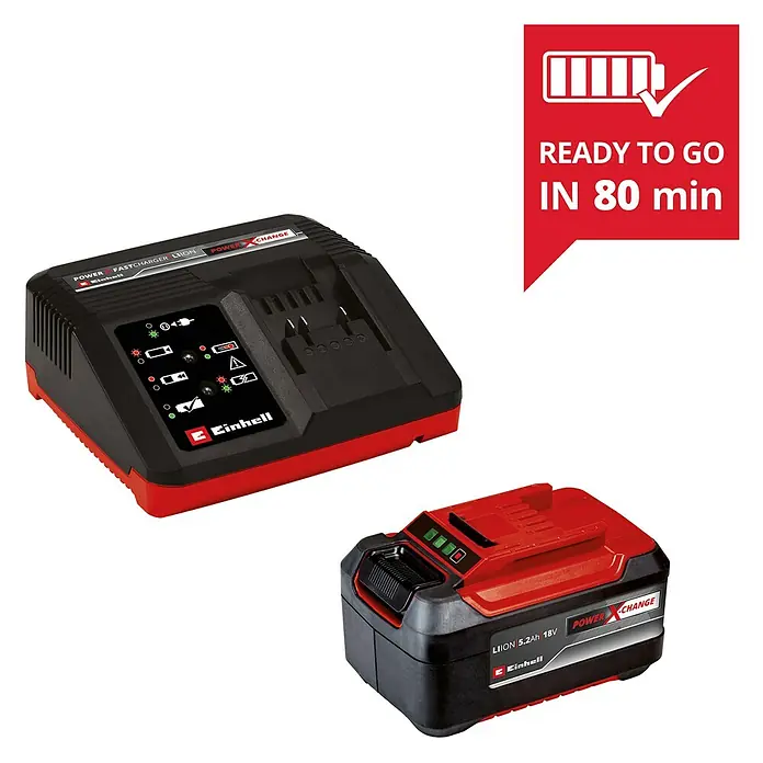 Einhell Power X-Change Akku & Ladegerät PXC-Starter-Kit - 18 V, 1 Akku, 5,2 Ah - Informationsansicht