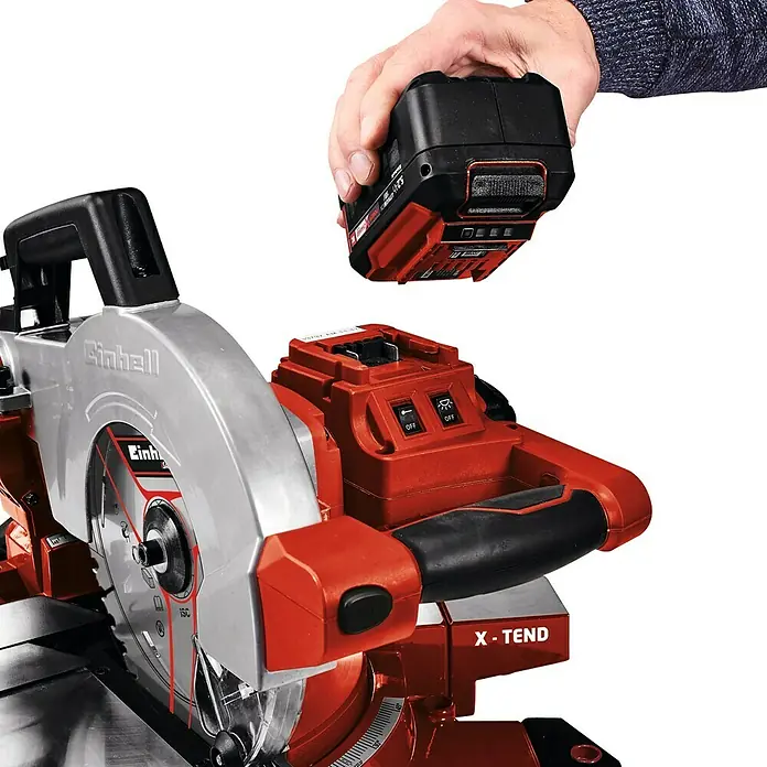 Einhell Power X-Change Akku-Kappzugsäge TE-MS 18/210 - 18 V, Ohne Akku, Durchmesser Sägeblatt: 210 mm, Leerlaufdrehzahl: 3.000 U/min
