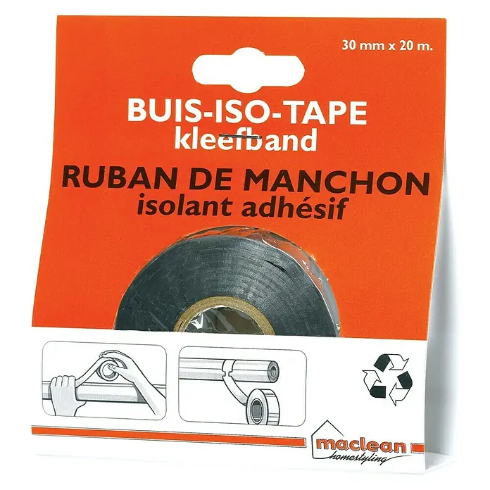 Maclean Isolatietape - Grijs, l x b: 20 m x 30 mm - Diagonaal zicht