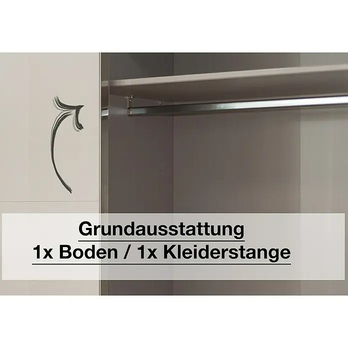 Express Möbel Kleiderschrank Brooklyn - L x B x H: 58 x 200 x 216 cm, Riviera Eiche, Ohne Spiegel, Anzahl Schubladen: 2 Stk. - Detailaufnahme