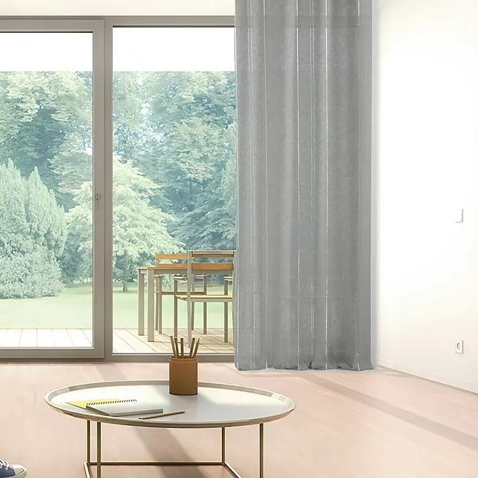 Visillo para ventana Ophelie - 140 x 250 cm, 100% poliéster, Gris