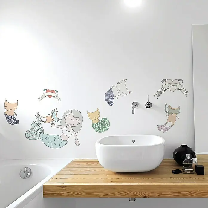Adhesivos decorativos Sirenas - 68 x 48 cm - Foto ambiente