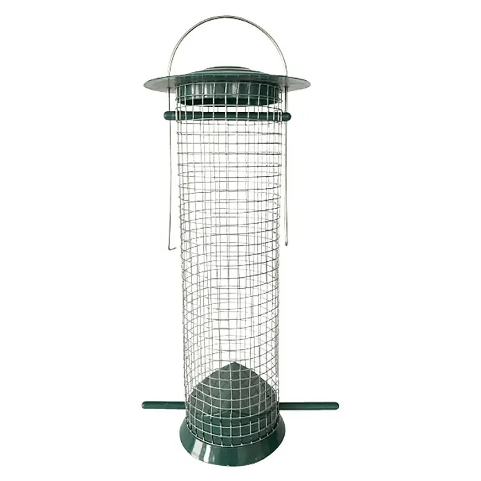 Windhager Vogelfutterhaus Easy - L x B x H: 10 x 14 x 26 cm, Grün, Metall