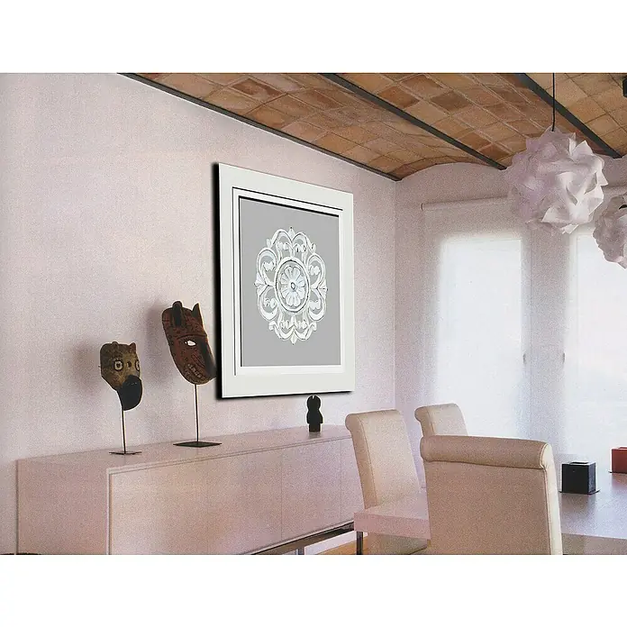 Cuadro de madera Mandalas - Mandalas Gris/Blanco, An x Al: 60 x 60 cm, 1 pzs. - Foto ambiente