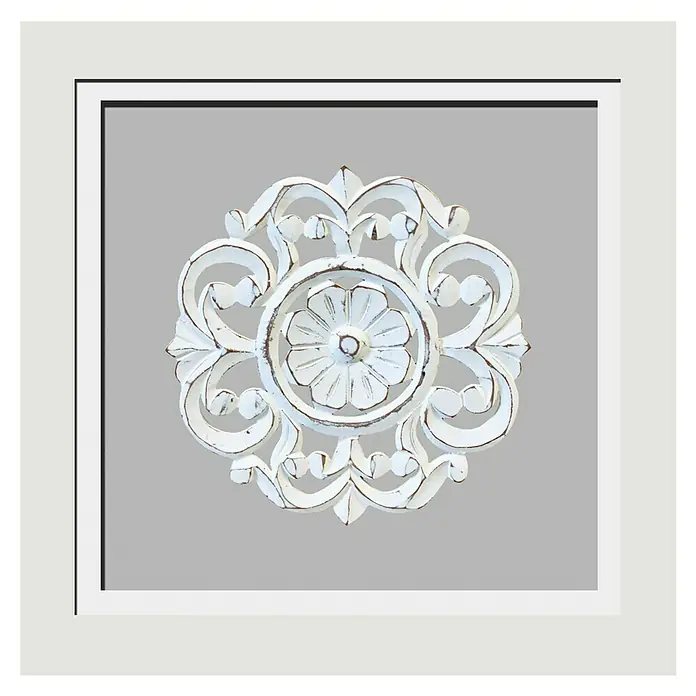Cuadro de madera Mandalas - Mandalas Gris/Blanco, An x Al: 60 x 60 cm, 1 pzs. - Vista frontal