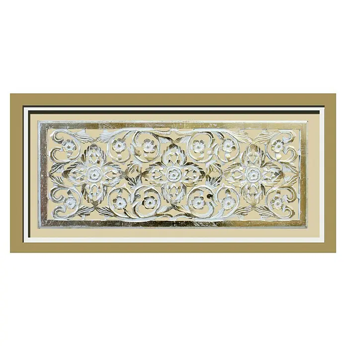 Cuadro de madera Mandalas - Mandalas Dorado/Piedra, An x Al: 124 x 63 cm, 1 pzs. - Vista frontal